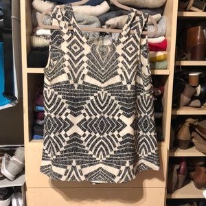 Anthropologie silk tribal print tank top Medium